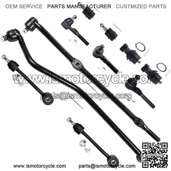 11pcs Suspension Kit 4 Outer Tie Rod End 2 Lower 2 Upper Ball Joint 2 Sway Bar 1 Front Track Bar 1 Outer Connecting Tie Rod End fit for 1997-2006 for Jeep TJ Wrangler Es3094L
