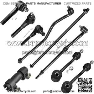 9pcs 4WD Front Suspension Kit Inner Outer Tie Rod End Adjusting Sleeve Sway Bar Link Track Bar Fit 1997-2006 For Jeep Wrangler For Jeep Tj
