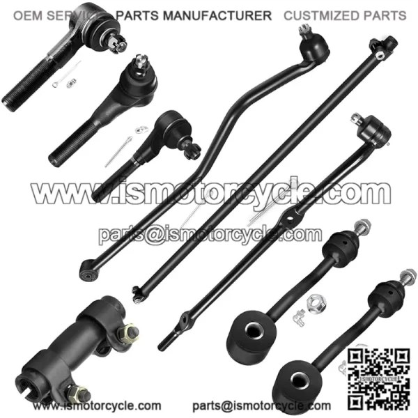 9pcs 4WD Front Suspension Kit Inner Outer Tie Rod End Adjusting Sleeve Sway Bar Link Track Bar Fit 1997-2006 For Jeep Wrangler For Jeep Tj