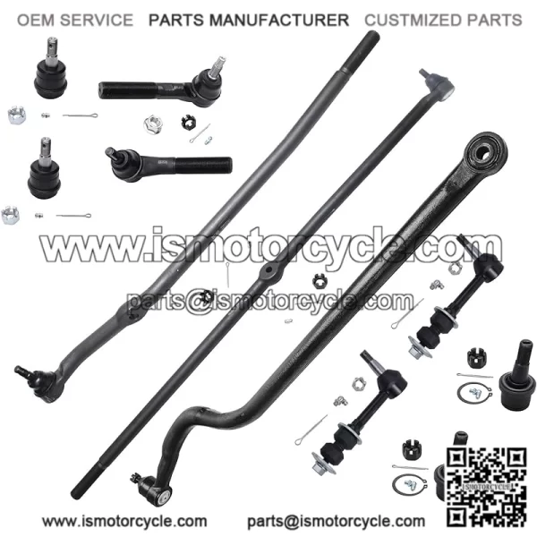 4WD Front 11pc Suspension Kit for 2000 2001 2002 Dodge Ram 2500 3500, 4 Upper & Lower Ball Joints, 4 Inner & Outer Tie Rods, 2 Sway Bar Links, 1 Track Bar, Replacement