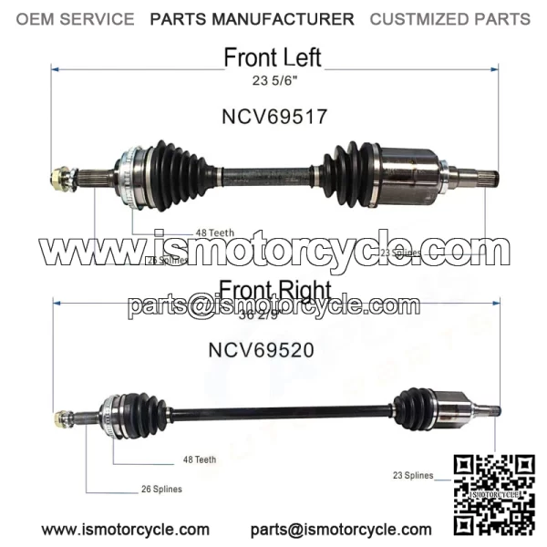 CV Axle Shaft Front Left & Right Set for Toyota Corolla DX CE LE Base 1993-2002 (For: Toyota) - Image 3