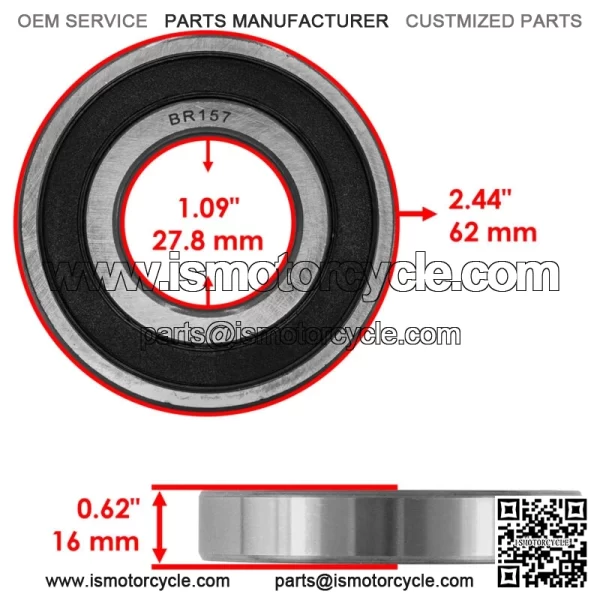 6206-28-2RS 6206-28 2RS 6206/28-2RS Rubber Sealed Ball Bearings 28x62x16 - Image 2