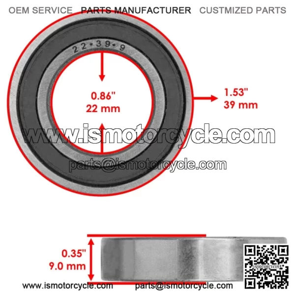 69-22-2RS 69/22-2RS 69/22 Single Row Rubber Sealed Ball Bearings 22x39x9 - Image 2