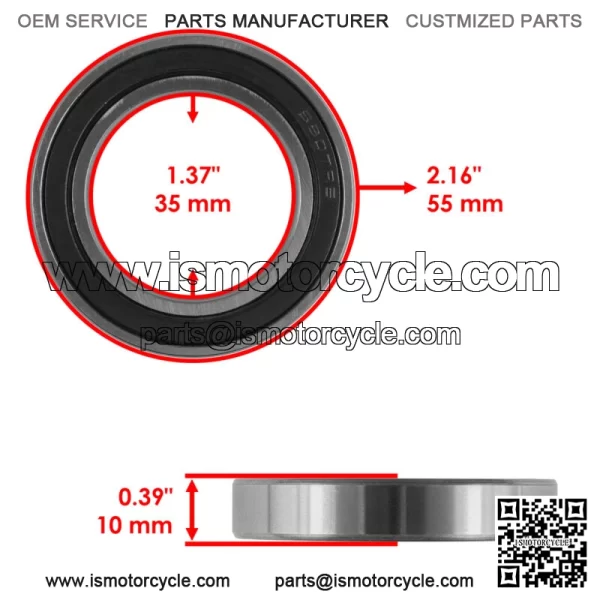 6907-2RS 61907RS 6907DDG8C4 S6NS Deep Groove Sealed Ball Bearings 35x55x10 - Image 2