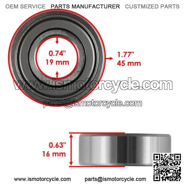 Z9504-AB Z9504AB Z9504-RST Z9504RST Z9504 RST 204BBAR Ball Bearings 19x45x16 - Image 2