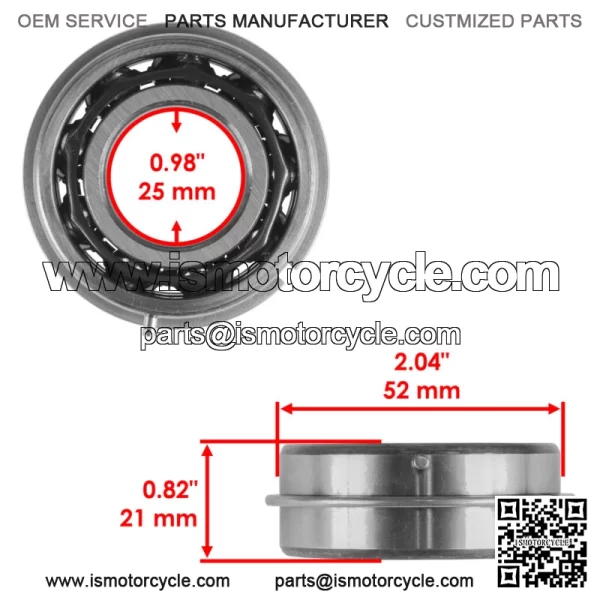 Ball-D/R Iron Wing Bearing 25X57.9X20.6 Ball D/R Bearings 0832-107 0832107 - Image 2