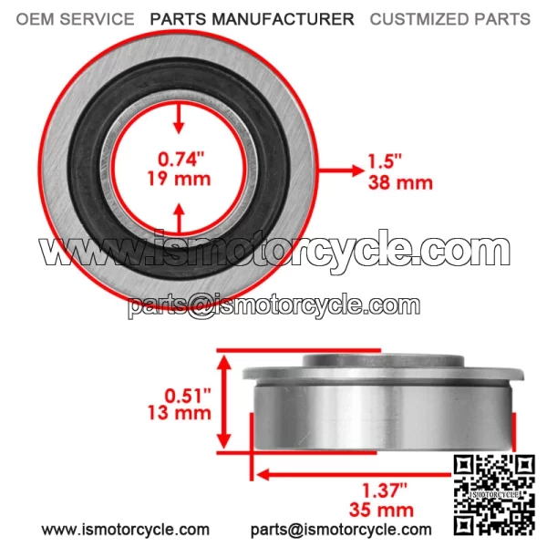 F6003-19-2RS F6003 Flange Deep Groove Sealed Ball Bearings 19x35x13 - Image 2