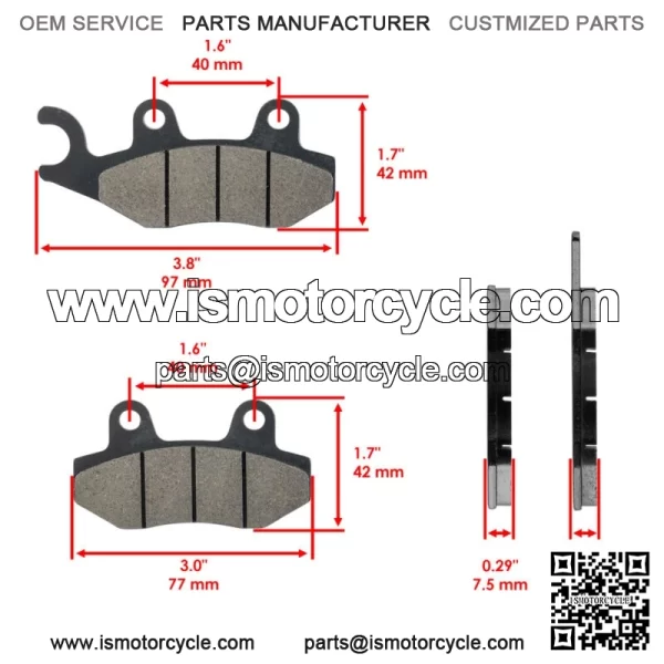 Rear Brake Discs & Brake Pads For Yamaha YXE70 YXE85 Wolverine X2 X4 XTR 16-25 - Image 3