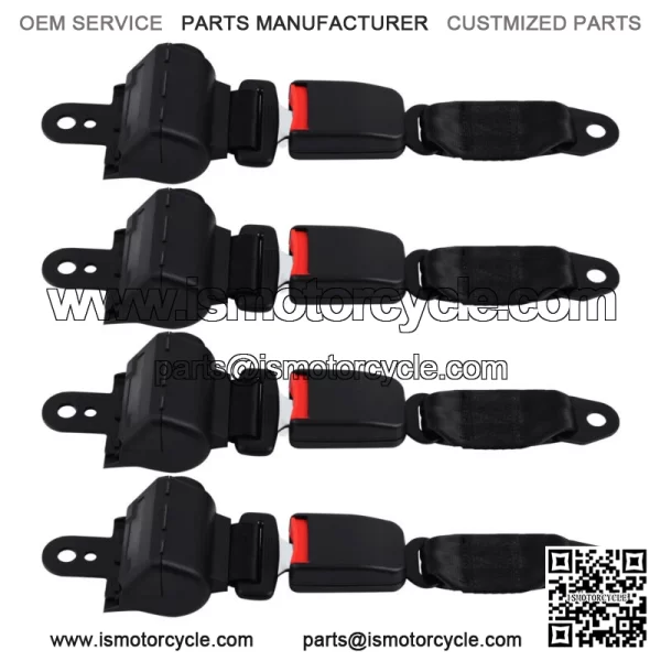 4 Pcs Universal Retractable Golf Cart Seat Belts Laps for EZGO Yamaha Club Car