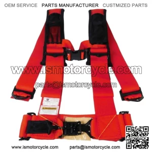 4 Point 3" Harness Can-Am Maverick Commander Defender X3 1000 800 RED For: More than one vehicle