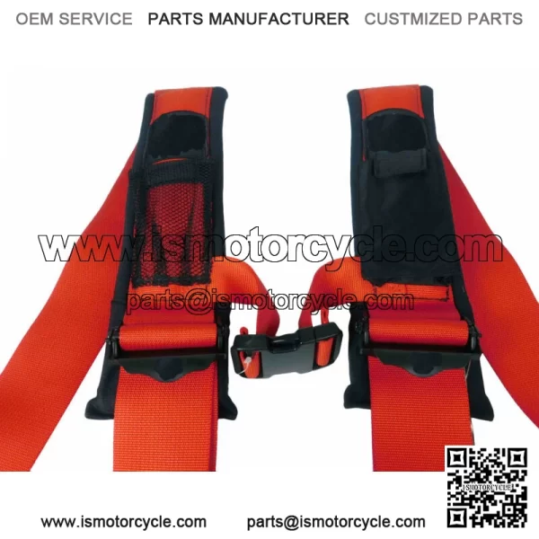 4 Point 3" Harness Can-Am Maverick Commander Defender X3 1000 800 RED For: More than one vehicle - Image 3