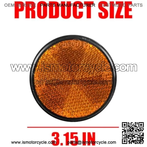 10 Pack Round Reflector, 2 Inch 60mm Reflective Warning Reflector, M6 Screw Mount, High Visibility Safety Side Marker for Motorcycle Bike, Trailer, Truck, Boat, Mailbox - Image 2