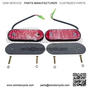 Red Side 20 LED Rear Tail Marker Lights Oval X2 12V 24V Neon Trailer Truck Lorry