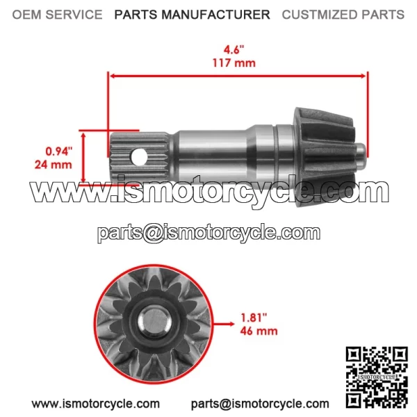 Polaris Scrambler 500 4X4 2010-2012 Front Differential Gear Pinion Kit - Image 2