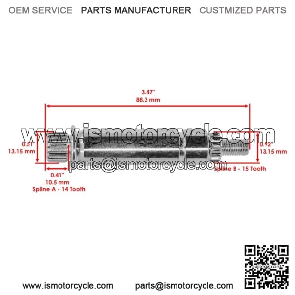 Transmission Drive Gear Shaft For Polaris Sportsman Touring 570 Premium 2021 For: Polaris Sportsman 570 - Image 2