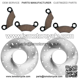 2 Front Brake Disc Rotor And Pads for Polaris Sportsman 800 4X4 6X6 2005-2014 For: Polaris Sportsman 800