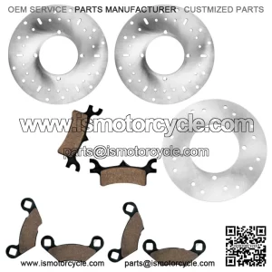 Front Rear Brake Disc Rotor W/ Pads for Polaris Sportsman 800 2005 2006 2007 For: Polaris Sportsman 800
