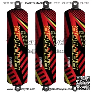 Red Black & Yellow Shock Covers for Yamaha Raptor YFM700 New Model [2025]