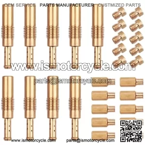 30PCS Carburetor Main Jet Slow Pilot Jet Kit, Include 20pcs Main Jets and 10pcs Slow Pilot Jet, Brass Car Accessories Replacement Main Jet Carburetor Jet for Motorcycle Kart ATV