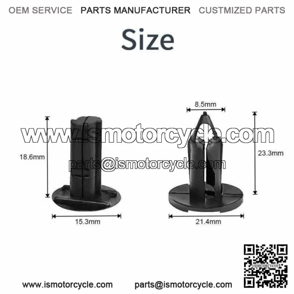 100x 8mm Fender Clips Body Rivets Push Pin for ATV HONDA TRX300EX 450R Rancher For: More than one vehicle - Image 5