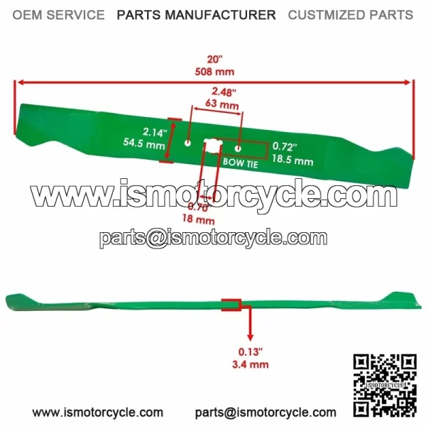 490-100-M115 742-0640 942-064 6439 336-665 High Lift Blade for MTD 20 in - Image 2