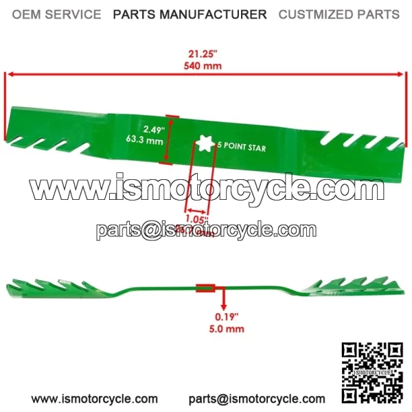 112-0315 1120315 42" Deck Blades w/ Nuts for Toro LX420 LX423 LX425 LX426 LX427 - Image 2