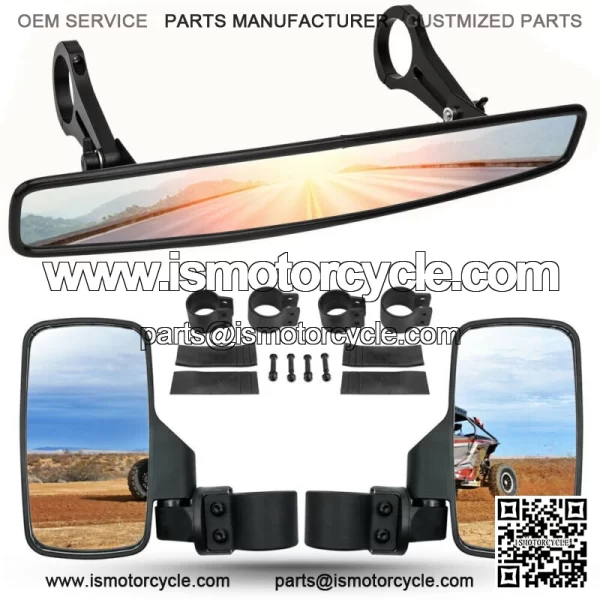 1.75" Side & Rear View Mirrors Set For Polaris RZR 800 XP1000 900 Yamaha UTV USA For: More than one vehicle - Image 3