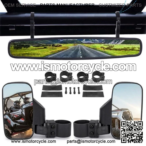 1.75" Side & Rear View Mirrors Set For Polaris RZR 800 XP1000 900 Yamaha UTV USA For: More than one vehicle - Image 4