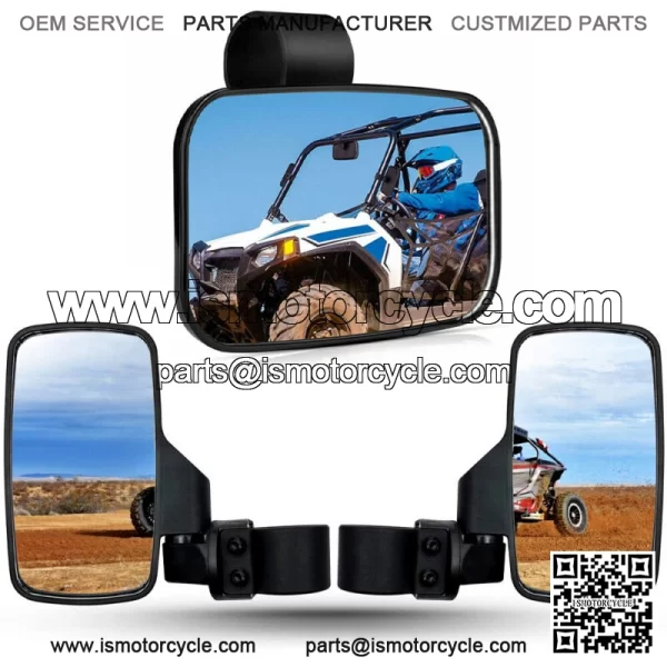 UTV Rear Side View & Center Mirrors For Kawasaki Mule PRO FX FXT DX DXT PRO-MX For: More than one vehicle - Image 2