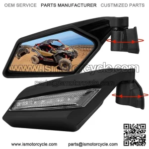 2017-2023 LED Turn Signal UTV Racing Side Mirrors For Can-Am Maverick X3 R / MAX For: More than one vehicle