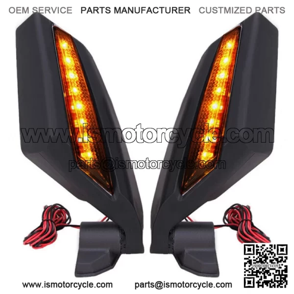 2017-2023 LED Turn Signal UTV Racing Side Mirrors For Can-Am Maverick X3 R / MAX For: More than one vehicle - Image 2
