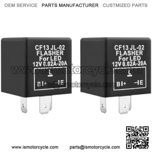 2 PCS 3 Pin CF-13 CF13 EP34 Car Electronic Flasher Relay Fits 12V 0.02A-20A, Premium Automotive LED Turn Signal Light Bulbs Hyper Blink Flash Fix JL-02, Compatible with Most Cars CF13
