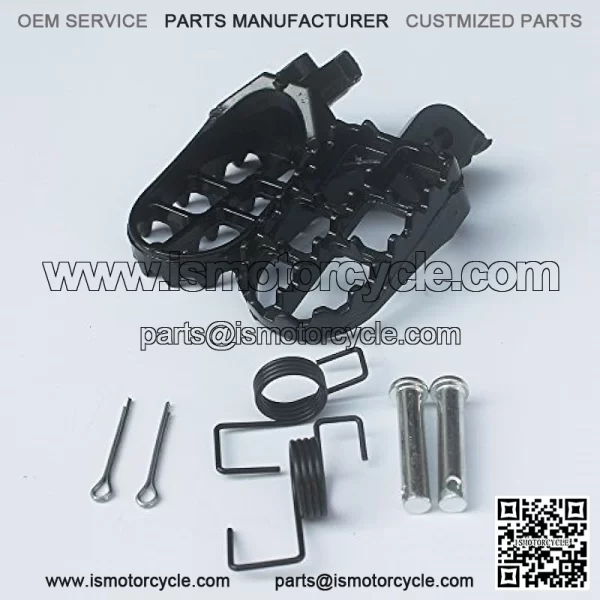 Foot Pegs Footrest For Yamaha YZ125 YZ250 PW50 PW80 BW80 DT50 RT100 RT180 TT225S TT225T TTR110 TTR90 TW200 WR200 250 500 XT225 XT250 XT350 Dirt bike Aluminum Black Color - Image 2