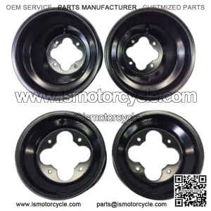 BLACK A5 10" FRONT 9" REAR WHEELS RIMS YAMAHA YFZ450 BANSHEE RAPTOR 700 660