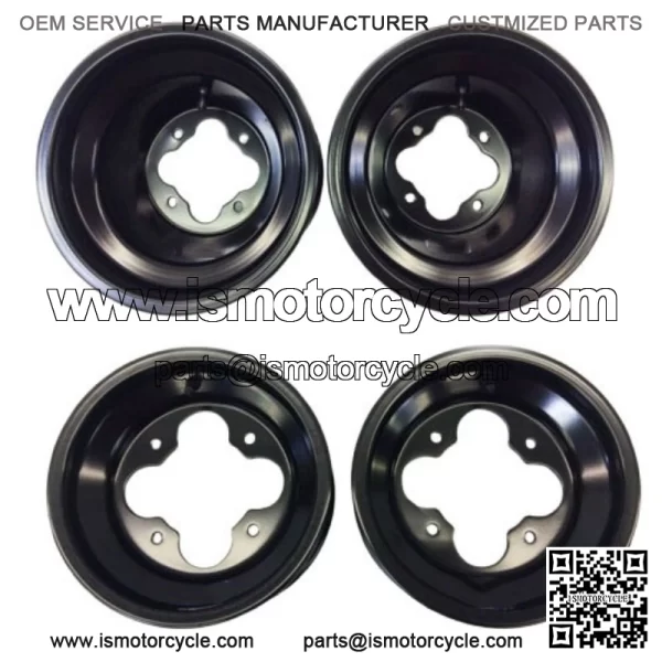 BLACK A5 10" FRONT 9" REAR WHEELS RIMS YAMAHA YFZ450 BANSHEE RAPTOR 700 660