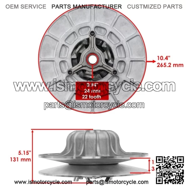 Secondary Clutch & Belt For Polaris RZR TURBO 4 19 TURBO S 20 1323394 3211202 - Image 2