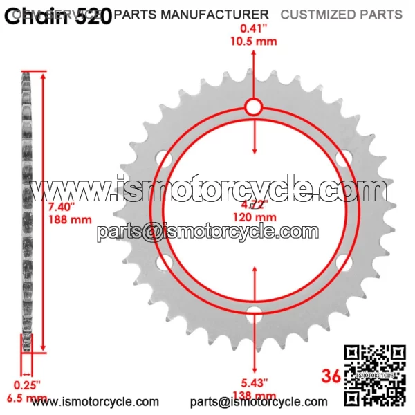 Drive Chain Sprockets For Honda CBR300R 2015-2020 41201-K33-D00 23801-KYJ-940 - Image 2