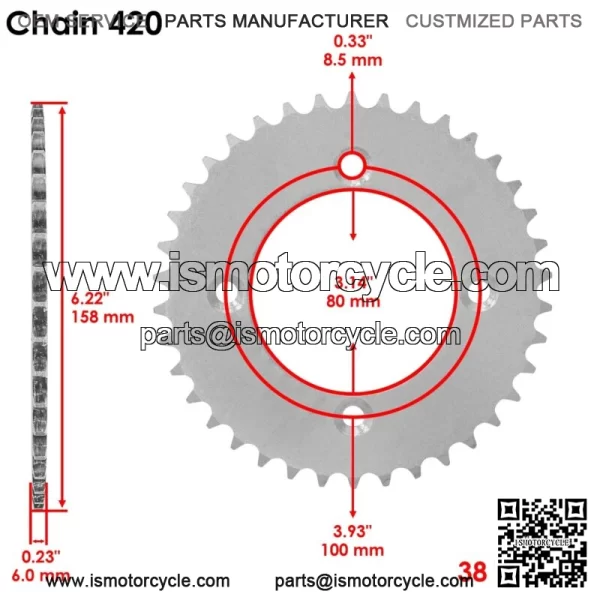 Front Rear Drive Chain Sprocket for Husaberg FS600E 1999 / FX600E 1999 - Image 3