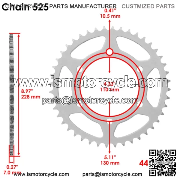 Drive Chain Sprockets For Suzuki GSXS1000 2016-2024 64511-04K00 - Image 2