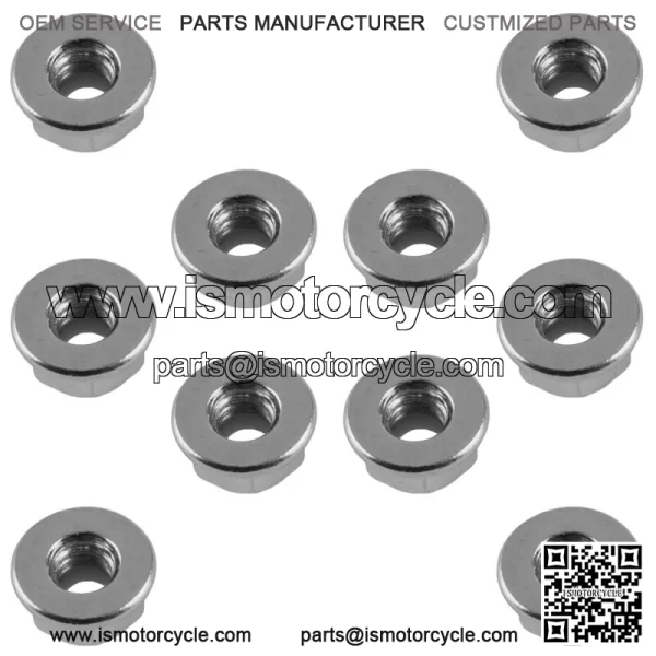 10x Flanged Nylok Nut For Polaris 7542153 1/4-20 For: Polaris Sportsman 570 - Image 3