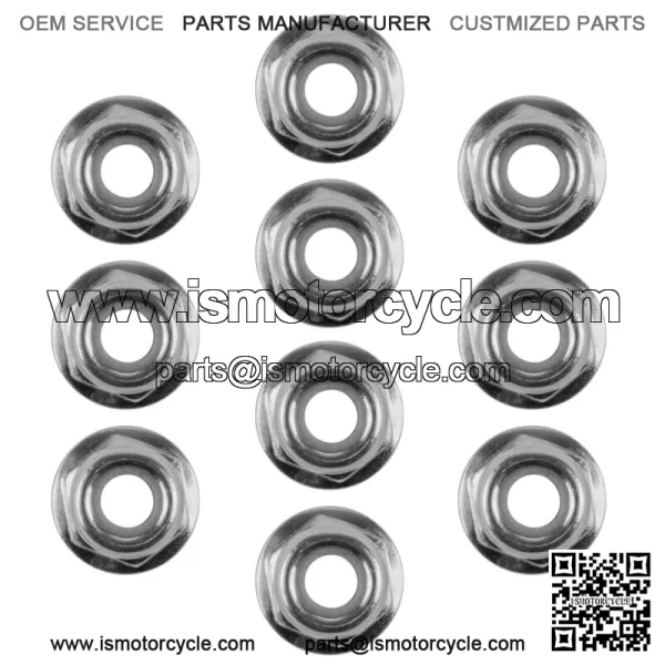 10x Flanged Nylok Nut For Polaris 7542153 1/4-20 For: Polaris Sportsman 570 - Image 4