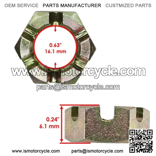 Front or Rear Axle Castle Nut for Polaris 7547406 M18x1.5x13 For: Polaris Sportsman 570 - Image 2