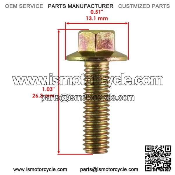 Flanged Head Clutch Bolt M6x20 for Polaris Sportsman Touring XP 1000 2022 For: Polaris Sportsman 570 - Image 2