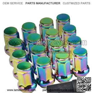 SICKSPEED 16 NEO CHROME STEEL LOCKING HEPTAGON LUG NUTS KAWASAKI TERYX MULE N29 For: Kawasaki Teryx4 800