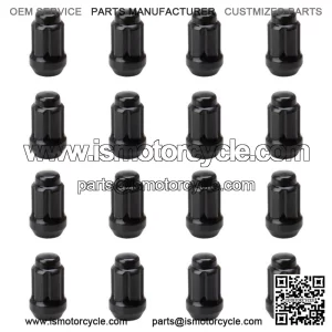 Set of Tusk Tapered Spline Drive Lug Nut 12mm x 1.25mm Thread Pitch Black 16 pcs For: More than one vehicle