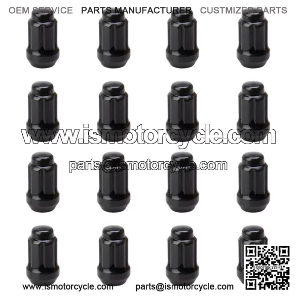 Set of Tusk Tapered Spline Drive Lug Nut 12mm x 1.25mm Thread Pitch Black 16 pcs For: More than one vehicle