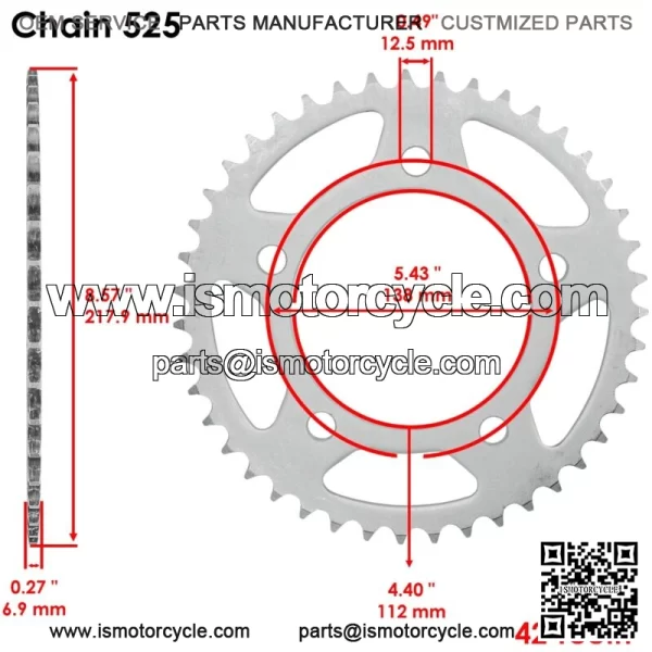 Front Rear Drive Chain Sprocket for Husaberg FE350 FC499 1992 23801-MJE-D00 - Image 3