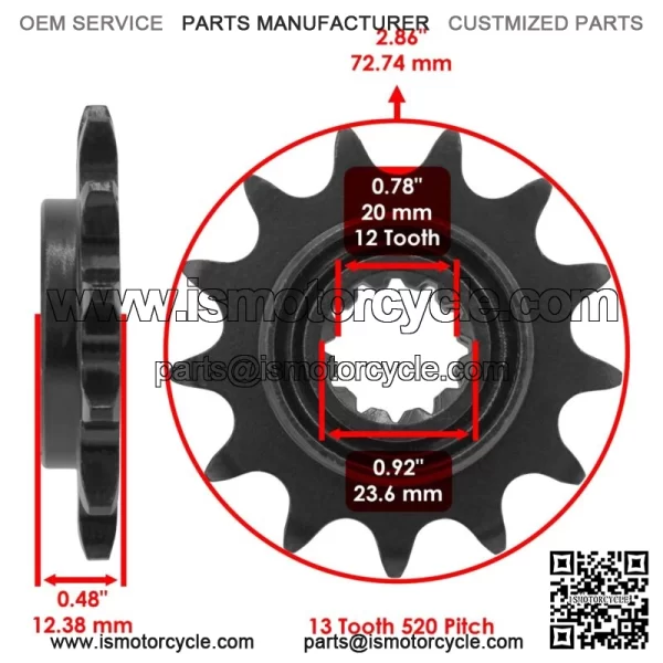 Drive Chain & Sprockets for Honda CRF450L 2019-2020 40530-KA3-831 40530-KA4-733 - Image 2