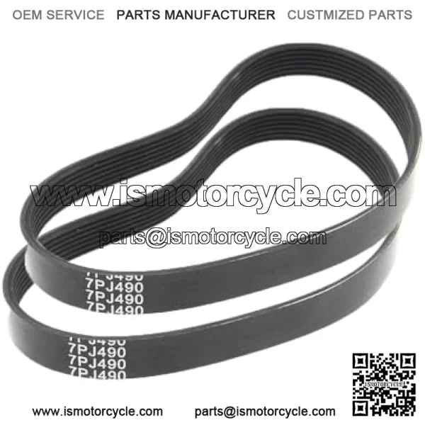 2 x 7PJ490 EPJ490 7 Stries Heavy Duty Belts, 490mm x 16mm, for Qualcast, Argos etc. mowers
