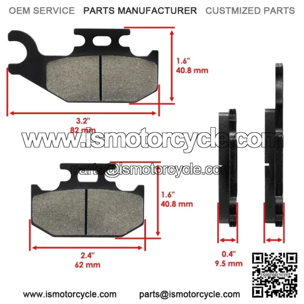 Front Rear Brake Pads for Can-am Commander Max 1000 XT LTD 2014-2018 Left Right - Image 2